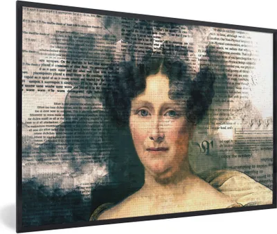 Produktbild von MuchoWow® Gerahmtes Poster Johanna Henriëtte Engelen - Dubois Drahonet - Zeitungsartikel 90x60 cm - Poster mit Schwarzem Bilderrahmen Wandposter Rahmen Foto Bilder - Fotorahmen - Foto-Plakat
