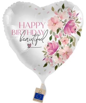 Productafbeelding van Folienballon 'Happy Birthday Beautiful' in Hartvorm