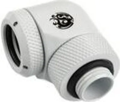 Produktbild von Bitspower Adapter 90 Grad G1/4 Zoll AG auf 14mm AD Hardtube - drehbar, weiß