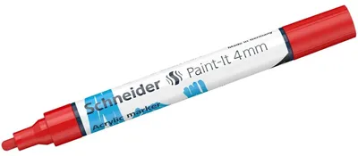 Image de Marqueurs acryliques Schneider, Paint-It 310/320/330, couleur:rouge, largeur de trait:4 mm