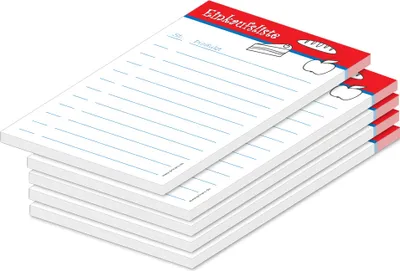 Produktbild von PRICARO Einkaufsliste "Food", rot, A6, 5 Stück