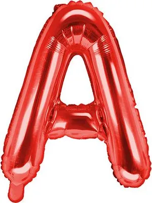 Obrázok produktu pre Fóliový balón písmeno "A", 35 cm, červený (1 balenie / 50 kusov)