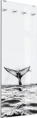 Produktbild von DEQORI Kleiderhaken aus Glas 50x125 cm 'Tauchgang in die Tiefe' Wand Garderobe Haken