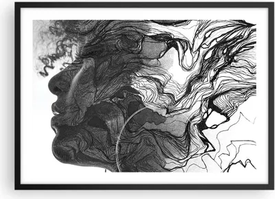 Produktbild von Gerahmtes Poster - Schwarzer Rahmen - Frau Linie Kunst. - 70x50 cm - Wand Bild - Wanddeko - Wandbilder - Kunstposter - Wandposter - Bilderrahmen - Bilder - Kunstdruck - P2BAA70x50-4687