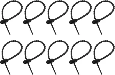 Produktbild von PolkaHome® 10er Set Kabelbinder Silikon Wiederverwendbar Kabelmanagement Organizer Kabelbinder für Kabel Lebensmittel Vorratsbeutel