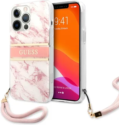 Image de Guess Guhcp13Lkmabpi Iphone 13 Pro / 136,1 Różowy/Pink Hardcase Marble Strap Collection