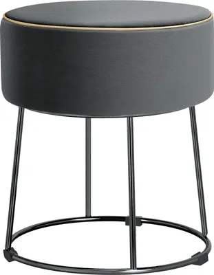 Obrázek produktu pro COSTWAY Velvet Round Footstool Ottoman, moderní make-up stolička Stool s kovovou základnou, tlustým polstrovaným sedákem a protiskluzovými podložkami pod nohy