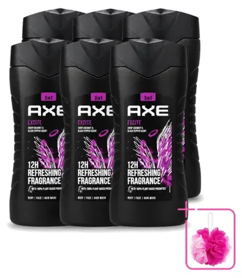 Productafbeelding van 6 x Axe Douchegel Excite - 250 ml - Voordeelverpakking - 6 stuks