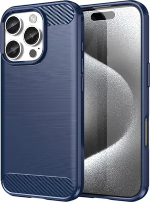 Produktbild von Carbon Case Silikon Handyhülle blau kompatibel mit iPhone 16 Pro Max