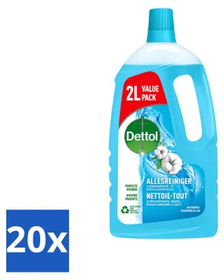 Produktbild von 20 x Dettol Power & Fresh Allesreiniger Katoenfrisch - 2 l - Vorteilspackung - 20 Stücke