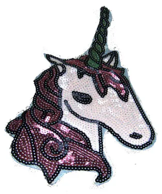 Produktbild von Einhorn Pferd Mit Pailletten xl - Aufnäher, Applikationen, Patches, Flicken, Zum Aufnähen, Größe: 28,5 x 16,5 cm