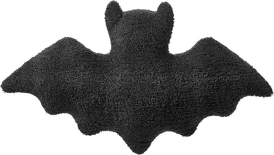 Produktbild von Halloween Fledermaus geformt Kissen, Plüschtier, Fledermaus Plüsch Kissen Sofa Kissen, kreative Kissen, Auto Kissen Wohnzimmer Sofa Kissen, Schlafzimmer (Schwarz,20x40 cm)