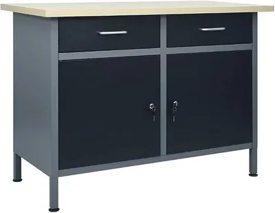 Imagen del producto de Banco de trabajo, mesa de trabajo, mesa de trabajo industrial, mesa de soldadura, estructura de soporte para maquinaria, color , 120x60x85 cm, acero