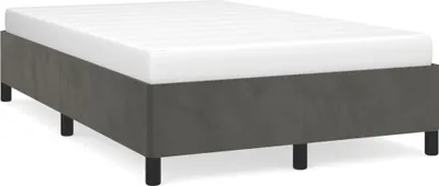 Image de vidaXL Cadre de lit sans matelas gris foncé 120x200 cm velours