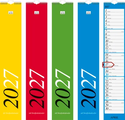 Produktbild von rido Streifenkalender 2027 | 120×660 mm, sortiert