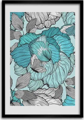 Produktbild von Bild - Bilderrahmen - Foto - 70 cm x 100 cm - MDF - Rahmen - Wandkunst - Blumenmuster