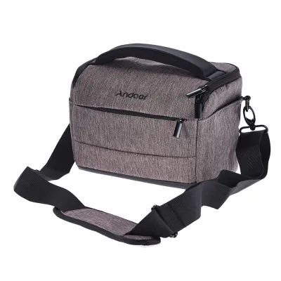 Produktbild von Andoer quaderfoermige DSLR Kamera-Schulter-Beutel-beweglicher Art und Weise Polyester-Kameratasche fuer 1 Kamera 2 Objektive und Klein Zubehoer fuer Canon Nikon Fujifilm Olympus Panasonic