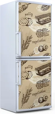 Produktbild von Kühlschrankdekoration  60x180 cm  Aufkleber auf dem Kühlschrank - Barbecue Essen