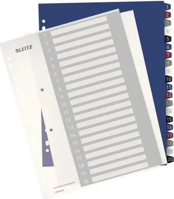 Produktbild von Esselte Leitz Register 1239 Style DIN A4 1-20 Polypropylen Mehrfarbig 20 Registerblätter