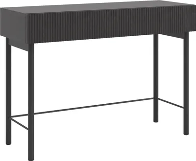 Produktbild von Selsey Nolie - Schminktisch mit 2 Schubladen, Holzoptik Esche Schwarz, 110 cm