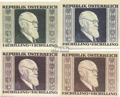 Produktbild von Briefmarken Österreich 1946 Mi 772B-775B (kompl.Ausg.) ungezähnte Ausgabe postfrisch Wohltat