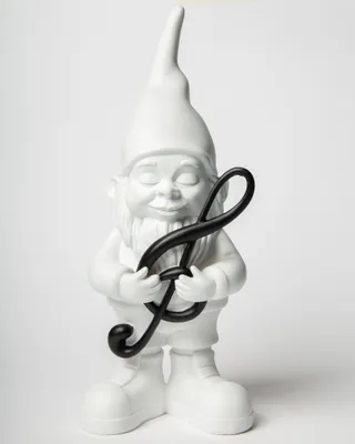 Immagine prodotto di Statua di musica dei nani, bianca, 29 cm