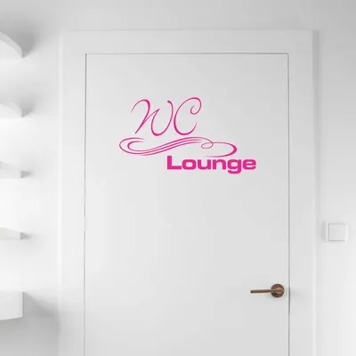 Produktbild von Wandtattoo - Wandaufkleber - Tür- Wandtattoo "WC Lounge" - 30cm x 17cm pink - Dekoration Küche Wohnzimmer Wand