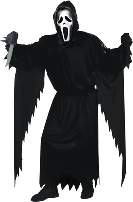 Produktbild von Ghostface Scream Halloween-Herrenkostüm schwarz-weiss - M / L
