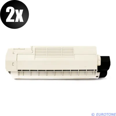 Produktbild von 2x Eurotone Toner Alternative für OKI 43865724 Black Schwarz