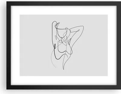Produktbild von Gerahmtes Poster - Schwarzer Rahmen - Frau Bleistift Linie - 40x30 cm - Wand Bild - Wanddeko - Wandbilder - Kunstposter - Wandposter - Bilderrahmen - Bilder - Kunstdruck - P2BAA40x30-4991