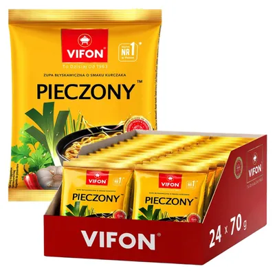 Obrázek produktu pro VIFON Instantní nudle s kuřecím masem, 24 kusů po 70 g - asijská nudlová polévka, jemná chuť