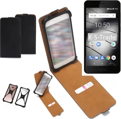 Produktbild von K-S-Trade Handyhülle Schutzhülle kompatibel mit Gigaset GS180 Case Cover Flip Style Bumper schwarz 1x