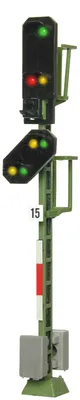 Produktbild von Viessmann H0 Licht-Einfahrsignal mit Vorsignal (alte blaue Verpackung) 4015