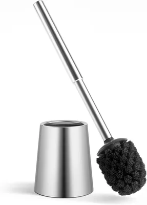 Produktbild von Toilettenbürste mit Halter, Edelstahlgriff, silber, für Badezimmer