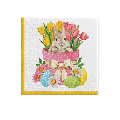 Produktbild von PAW Servietten 33 x 33 cm, 20 Stück - Blumenhase