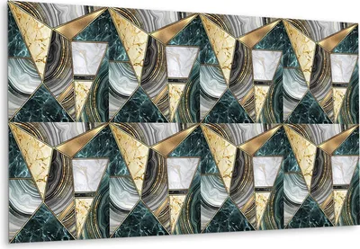Obrázek produktu pro Art Deco Abstrakce. – Samolepicí Obklady na Zeď – PVC Nástěnné Panely – Vinylové Samolepicí Dlaždice – 3D Obklady Bez Vrtání – Nalepovací Tapety do Kuchyně a Koupelny – Samolepicí Fólie na Dlaždice – 100x50 cm
