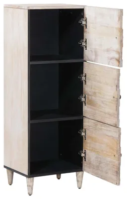 Obrázek produktu pro vidaXL Vysoká skříň s policí, bílá, 40 x 33,5 x 110 cm, masivní mangové dřevo