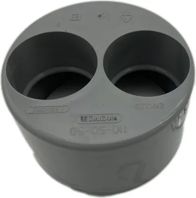 Produktbild von 110 mm auf 2 x 50 mm Einsatz Reduzierung von Einsatz für KG Rohr Muffe