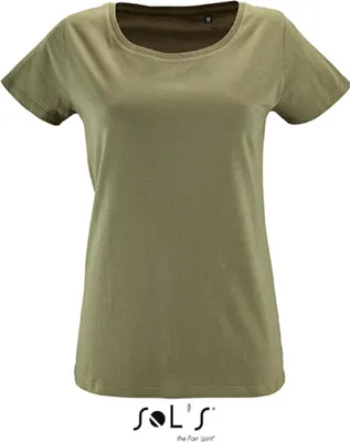 Produktbild von SOLs 02077 | Damen Short Sleeved T-Shirt Milo - Farbe: Khaki - Größe: S
