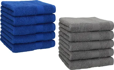 Produktbild von Betz 10 Stück Seiftücher 30x30 cm PREMIUM 100% Baumwolle  Farbe: royalblau und anthrazit