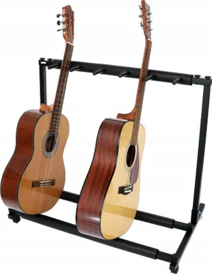 Produktbild von Korbi | Gitarrenständer für 5 Gitarren - Schwarz - Stabil und Klappbar - Praktisch für Musiker