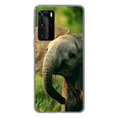 Produktbild von MuchoWow® Handyhülle Schutzhülle Hülle für Huawei P40 Pro Elefant - Grün - Tiere - Natur Silikon Softcase Handy Hülle - Schutz
