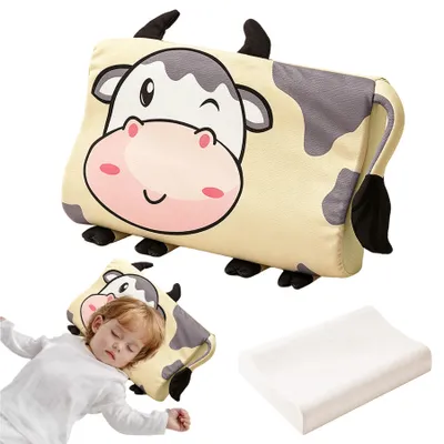 Imagen del producto de Almohada de espuma para bebés, diseño ergonómico, 45 x 27 cm, hipoalergénica, lavable, ideal para la cuna