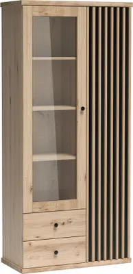 Produktbild von Vitrine Eiche mit schwarz CALLAO-161