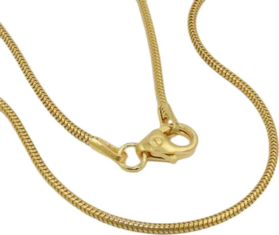 Produktbild von 1,2mm Kette Collier Schlangenkette Halsschmuck, rund, 585 Gold Gelbgold, 50cm