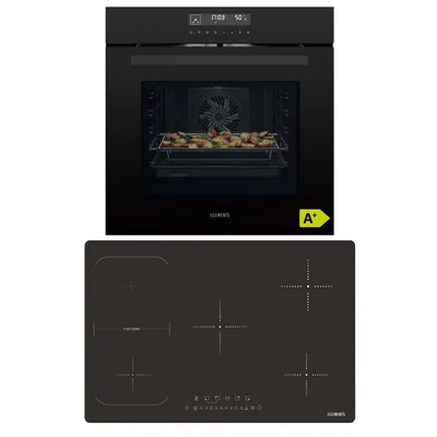 Produktbild von KB ELEMENTS Sparset, Einbauherd Set, Herdset, Induktionskochfeld 5 Kochzonen 77cm,  Einbaubackofen 60cm, 15 x Funktionen, Air Fry Funktion, DV1/105