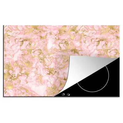 Obrázok produktu pre MuchoWow® Krycia doska sporáka - Indukčná ochrana - 76x51cm Zlato - mramor - dizajn - Kryt na sporák z vinylu - Zväčšuje pracovnú plochu - Keramický