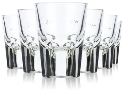 Produktbild von 6x Jameson Whiskey Glas Shotglas Stamper Kurzer 2cl/4cl Relief Dreiecksboden