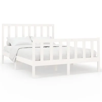 Produktbild von vidaXL Massivholzbett ohne Matratze Weiß 160x200 Kiefernholz