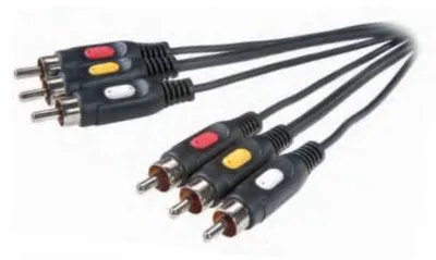Produktbild von ViVanco™9/14-N, 2 m, 3 x RCA, 3 x RCA, Männlich, Männlich, Schwarz